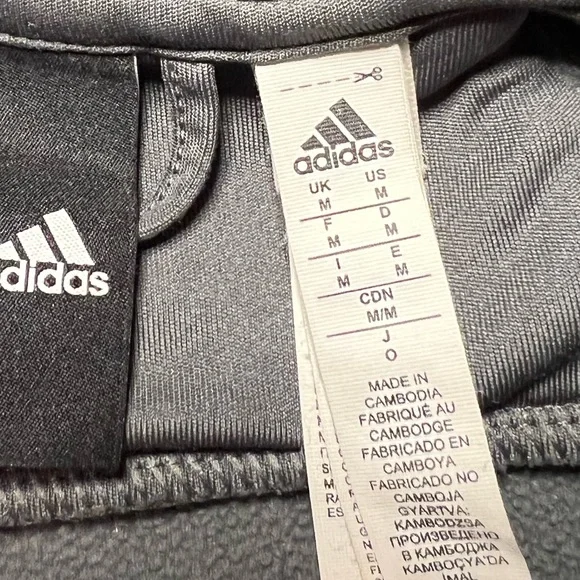 Adidas Men’s Hoodie Sz M dark heather gray - Picture 5 of 5